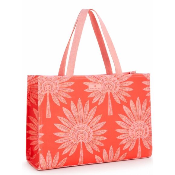 Spartina 449 Handbags - NWOT Spartina 449 Coral Floral Tote with Pale Pink Handles